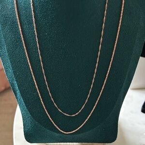 Elegant Rose Gold layering Necklaces and bracelet set